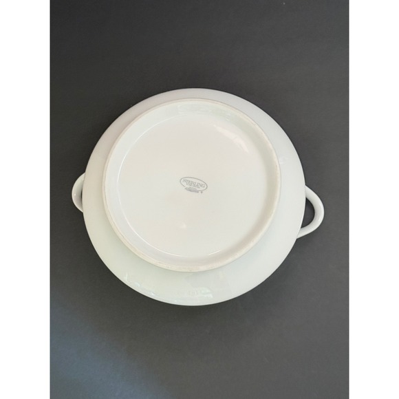 Sterling Fine China Florentine Covered Vegetable Bowl Tureen Japan Platinum Trim - Picture 7 of 9